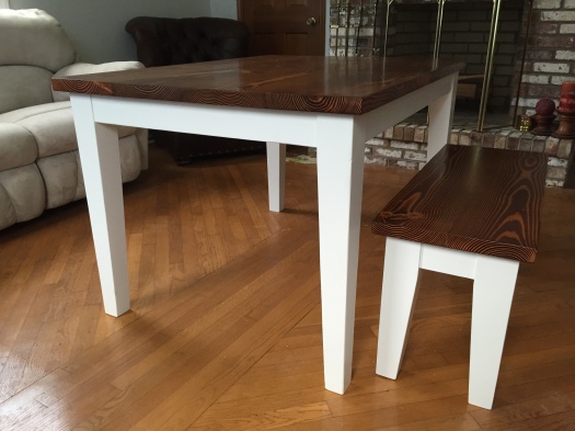 5' Kitchen Table and bench with tapered legs