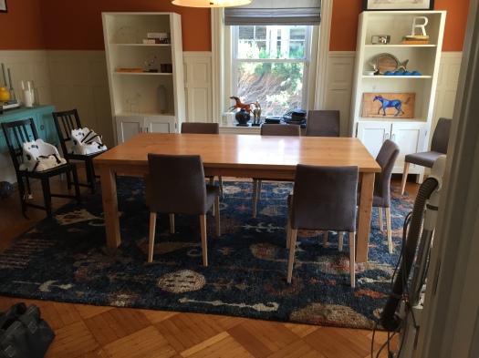Handmade wood table in a Historic Home in Elkins Park Pennsylvania
