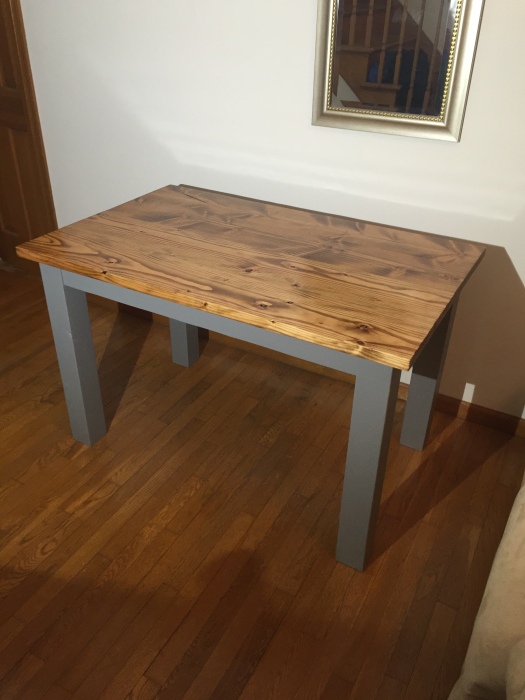 Small Rustic Wood Table Minwax Early American Stain Benjamin Moore Lamblack Paint