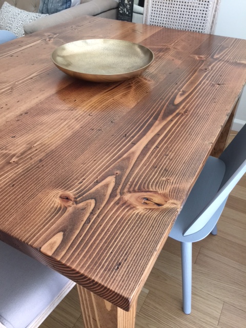 Handmade Rustic Wood table in a downtown Brooklyn Apartment