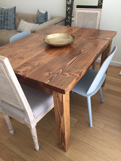 Early American stain on a farmhouse table in downtown Brooklyn